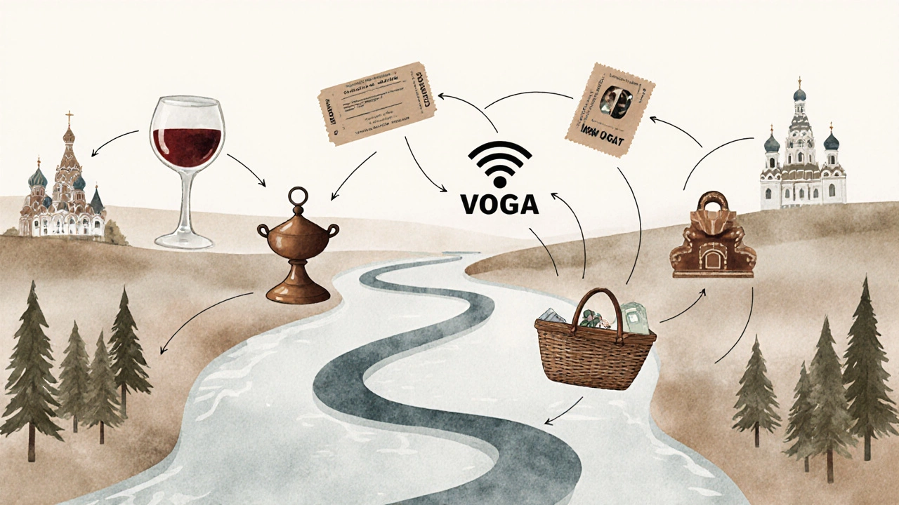 Символы всё включено — напитки, экскурсии, еда — текут по реке как ленты спокойствия.