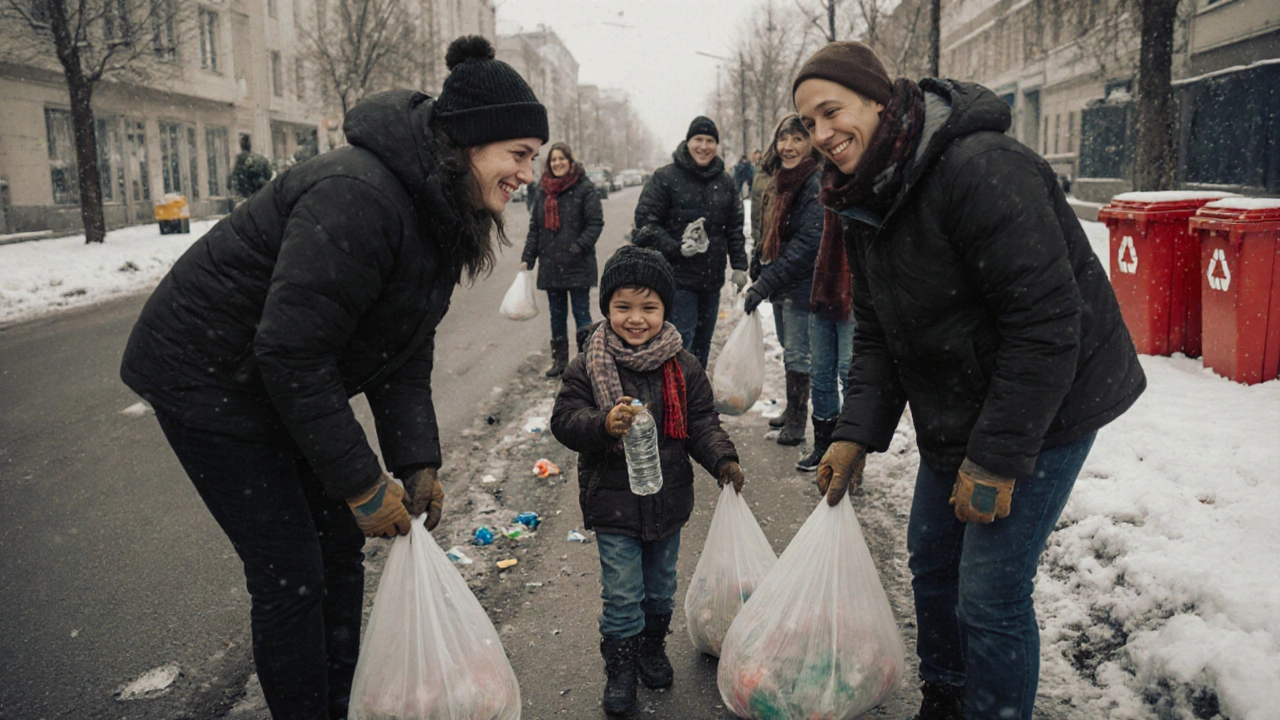 Жители Сургута убирают мусор в рамках ежемесячной экологической акции &#039;День без мусора&#039;.