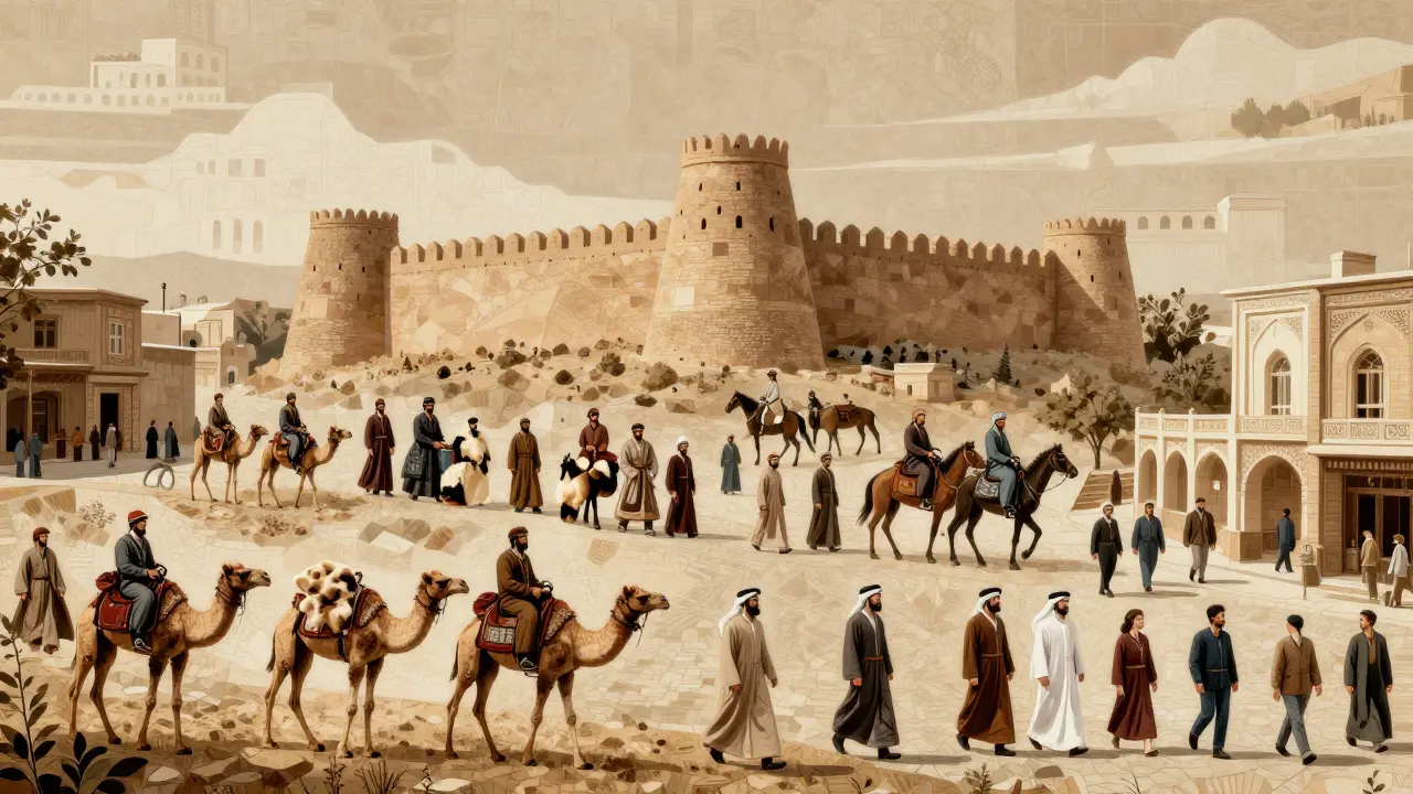 Слои цивилизаций в Дербенте: персы, арабы, русские и монголы на древних улицах.